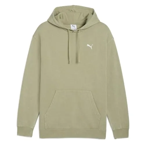 Puma Hoodie in Khaki - S - Stylischer Hoodie mit Kängurutasche und Tunnelzugkapuze, ideal für lässige Looks. Der lockere Schnitt und die melierte Optik sorgen für hohen Tragekomfort.