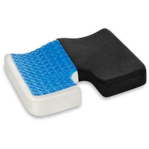 Vitabo Ergonomisches Sitzkissen mit Gel-Schicht - Kissen für ergonomisches Sitzen, mit U-förmiger Kontur und kühlender Gel-Schicht für hohen Komfort und weniger Druck auf das Steißbein – ideal für Büro, Auto und Reisen.