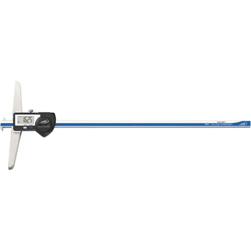 Helios Preisser Digital-Tiefenmessschieber IP67, 150 mm - Digitaler Tiefenmessschieber mit 150 mm Brückenlänge und 0,01 mm Ablesung. Ideal für präzise Messungen und vielseitige Datenausgabe. Lieferung im Holzetui.