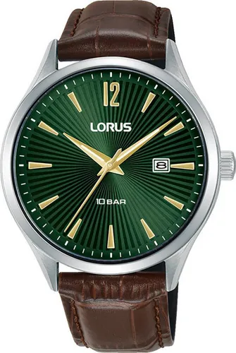 LORUS Herren Analog Uhr RH995RX9 mit Leder Armband - Armbanduhren für Herren mit robustem Edelstahlgehäuse und hochwertigem Lederarmband für maximalen Tragekomfort. 100 Meter wasserdicht und individuell anpassbar.