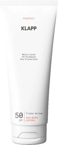 KLAPP Multi Level Performance Sun Protection Lotion SPF 50 - Sonnenschutzmittel mit dreifacher Wirkung, bietet hohen Schutz und pflegt die Haut gleichzeitig, ideal für einen sicheren Aufenthalt in der Sonne.