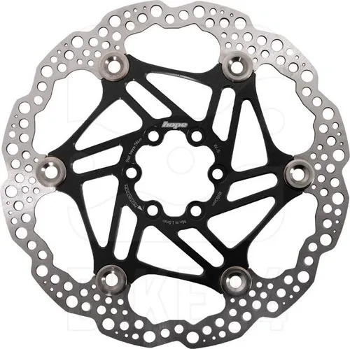 HOPE Bremsscheibe Floating Rotor 225 mm | schwarz - Fahrrad-Bremsen mit leichtem Aluminium Spider für bessere Steifigkeit und Wärmeableitung. Die zweiteilige Konstruktion sorgt für optimale Kompatibilität und Leistung.
