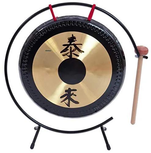 Betzold Musik - Tisch-Gong mit Metall-Stativ, Oberfläche: 25 cm, inkl. Schlägel