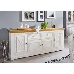 3S Frankenmöbel »Country« Massivholz Sideboard in Weiß von G+K