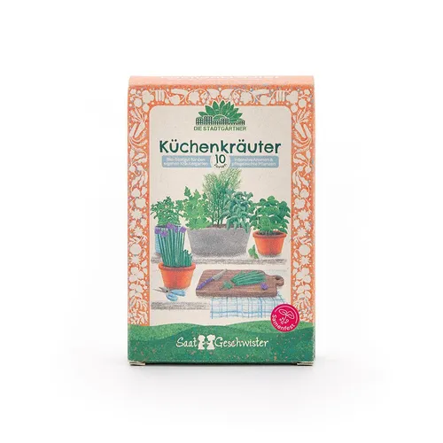 Produktbild Die Stadtgärtner Kräutersamen Saatgut-Set Küchenkräuter mit 10 BIO-Sorten, Tolles Garten-Geschenk, Samenfest, Ohne Gentechnik, Laborgeprüfte Keimrate