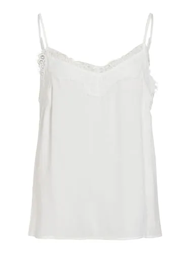 Vila Shirttop mit Spitze - Tops mit Zierspitze und verstellbaren Trägern, aus nachhaltigen LENZING™ ECOVERO™ Viskosefasern, ideal für einen leichten und eleganten Look.
