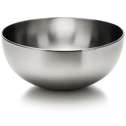com-four® Salatschüssel Ø 29 cm aus Edelstahl - große Servierschüssel 12,5 cm hoch - robuste 6,5 Liter Schale für Salat, Obst, Snacks & Beilagen - spülmaschinenfest (1 Stück - Ø 29 cm)