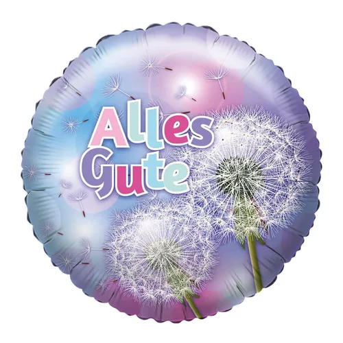 Karaloon Ballon Alles Gute Pusteblume in zarten Pastelltönen