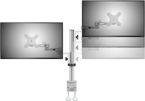 SpeaKa Professional SP-5986112 2fach Monitor-Tischhalterung - Komponenten & Ersatzteile – Höhenverstellbare und neigbare Halterung für 2 Monitore bis 27 Zoll, ideal für ergonomisches Arbeiten und Platzersparnis.