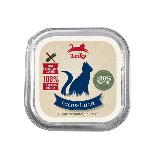 Lachs mit Huhn für Katzen | Nassfutter | Vitamine, Mineralstoffe, Taurin | Leiky