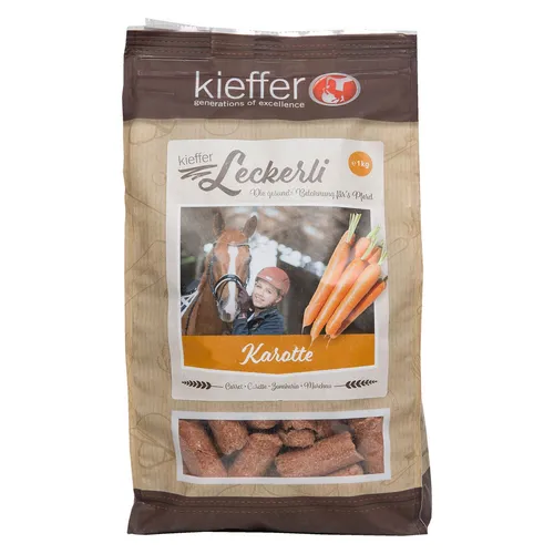 Kieffer Leckerli Karotte - natürlicher Leckerbissen für Pferde - 1 kg Belohnung