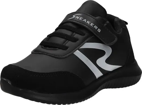 Sneakers Kinder-Jungen-Sneaker-Slipper-Klettschuh Schwarz-Weiß, Farbe:schwarz, EU Größe:29