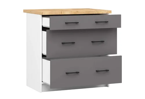 Raumhirsch Furniture Unterschrank OLIWIA, Weiß-Grafit, 80x85x46 cm