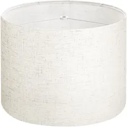 VEVOR Lampenschirm Trommel 33 x 33 x 25 cm (oben x unter x hoch), 1 Stk. mittelgroßer Ersatzschirm aus Leinen + PVC, Lampenschirm für Tischlampen Stehlampen Pendelleuchten (helles Leinen)