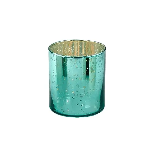 Gift Company Rapsody Windlicht, Teelichthalter, Kerzenhalter, Glas, Neon Aqua, H 9 cm, 1097201090