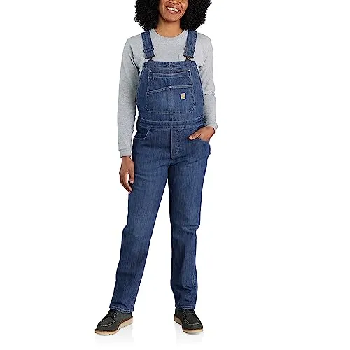 Carhartt Rugged Flex® Damen-Latzhose - Lockere Passform und Denim - Latzhosen für Damen mit verstellbaren Trägern, mehreren Utility-Taschen und robustem Denim für ultimativen Komfort und Funktionalität.