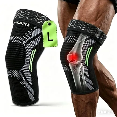 CharmChic Kniebandage Männer, Kniekompressionsbandage Frauen, Knieschoner zum Laufen und Trainieren, Rechts & links Bein Tragbar, Knee Support Für Laufen, Basketball, Volleyball, Yoga (L)