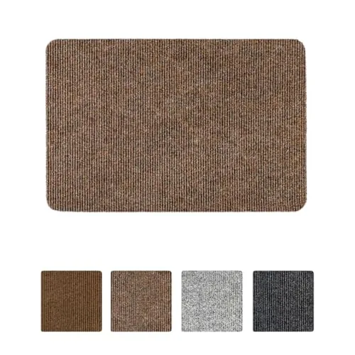 ANRO Teppich Fußmatte Schmutzfangmatte Fußabtreter Fußabstreifer Türvorleger Stribet Größe 40x60cm Carpet Dunkelbraun
