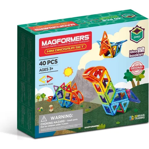 MAGFORMERS Mini Dino Set – Kreatives Magnetspielzeug - Spieluhren für kreative Köpfe, fördert die Fantasie und Motorik mit bunten Dinosaurier-Magneten.
