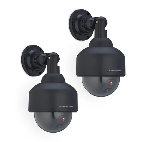 Kamera Dummy Attrappenkamera Fake Kamera Sicherheitskamera Attrappe LED 2er Set