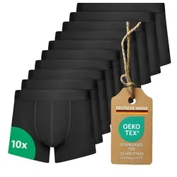 Kemes Boxershorts Unterhosen Herren 10er Pack Boxershorts Herren schwarz Baumwolle (Set, 10 Stück) kein kratzendes Etikett XL