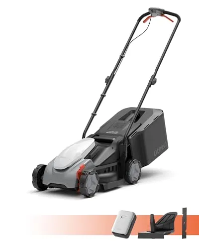 Litheli Akku Rasenmäher mit Akku 5,0Ah, 33cm Schnittbreite, Rasenmäher Elektro Brushless, 25–65 mm, 35L Fangkorb, bis 300 m²