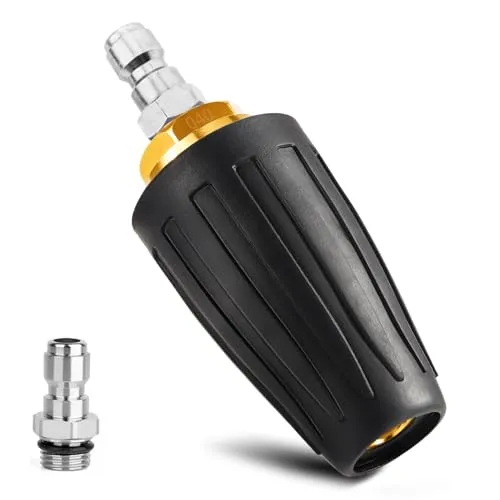 Hochdruckreiniger-Aufsätze, Turbodüse, Hochdruckreiniger, 3000 PSI max. rotierende Hochdruckreiniger-Düse mit 2 x 1/4 Zoll Schnellanschluss für die Reinigung von Ziegel-, Beton- und Vinyl-Oberflächen