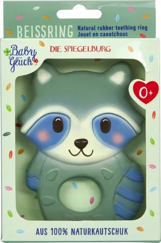 Spiegelburg 23026 BabyGlück - Beißring aus Naturkautschuk Waschbär