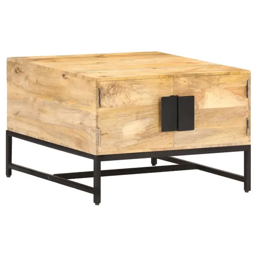 The Living Store Couchtisch aus massivem Mangoholz 67x67x45 cm