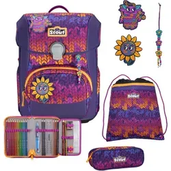 Der echte Scout Superflash Neo Set 4-teilig Fantasy - Schulranzen-Set mit extragroßen retroreflektierenden Flächen für maximale Sicherheit beim Schulweg, inklusive 2 Mäppchen und Sportbeutel.