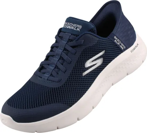 Skechers Damen Sneakers, Navy Textile White Trim, 41 EU - Damen-Sneaker mit Hands Free Slip-Ins für müheloses Anziehen und exklusivem Fersenkissen für einen sicheren Halt. Genießen Sie die leichte ULTRA GO-Dämpfung und den Komfort der Air-Cooled Memory Foam Innensohle.