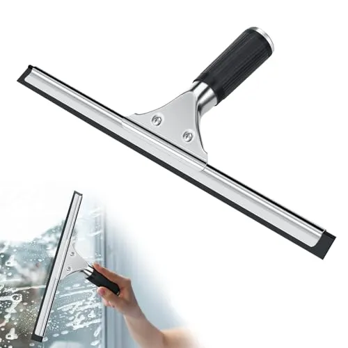 Fensterabzieher Profi, Edelstahl Fensterwischer mit Gummilippe