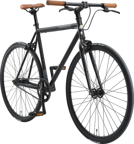Singlespeed Fahrrad mit Shimano, 28 Zoll, Schwarz, für Damen und Herren