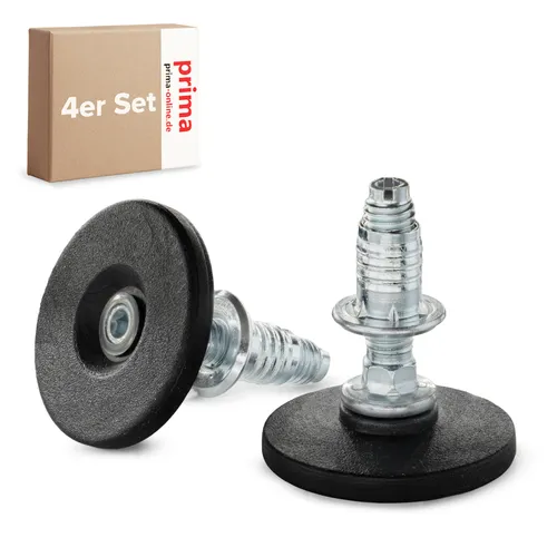 4er Set Stellfüße M10x56 Fuß 49mm | höhenverstellbar Möbelfuß Schraubfüße Stahl verzink