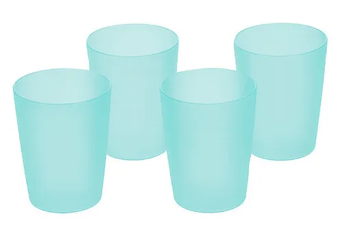 homesti Kindergeschirr-Set Trinkbecher Set 4 x 250 ml aquamarin aus Kunststoff, Kunststoff