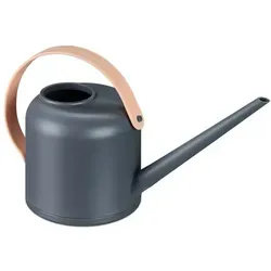 Relaxdays Gießkanne Zimmerpflanzen 1,7 Liter Anthrazit,Hellbraun