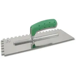Hufa Profi Glättekelle 2K Griff mit langer Aluminium-Stütze 350x130mm 10x10mm gezahnt