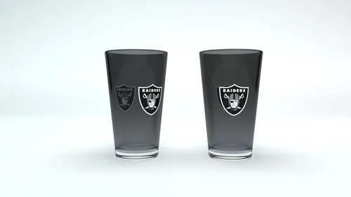 Las Vegas Raiders NFL 2er Set Trinkgläser mit Logo und Farbverlauf 470ml