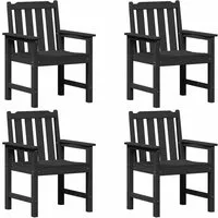 vidaXL Garten-Essstuhl 4 pcs Schwarz - Gartenstühle aus wetterfestem Kunststoff, ideal für entspannte Stunden im Freien. Modernes Design trifft auf Komfort – perfekt für Garten und Terrasse.