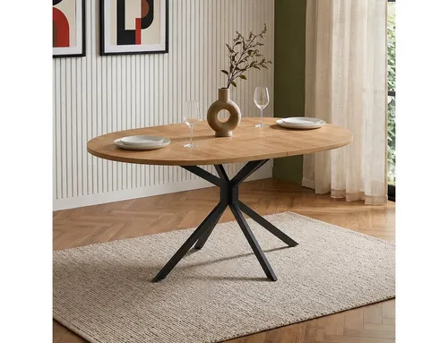 Flieks Ovaler Esstisch 120x80cm mit Metallbeinen
