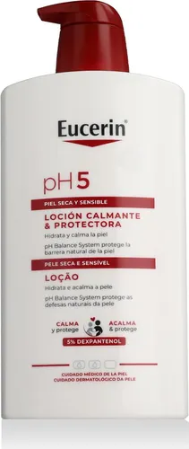 Eucerin pH5 Lotion 1L - Tagespflege mit Panthenol, spendet intensive Feuchtigkeit und schützt empfindliche Haut, ideal für die tägliche Anwendung.