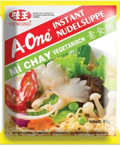 A-ONE Instantnudeln, Vegetarisch, 10er Pack (10 x 85 g Packung)