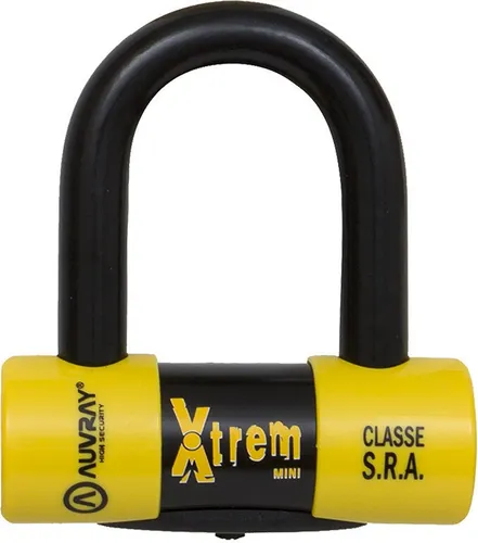 Auvray Xtrem Mini+reminder Kabel Schwarz/Gelb - Höchste Sicherheit für Ihr Motorrad - Motorradschlösser mit höchster Sicherheitsstufe in Europa. Robuster Bügel aus gehärtetem Stahl und doppeltem Verriegelungsmechanismus für optimalen Diebstahlschutz.
