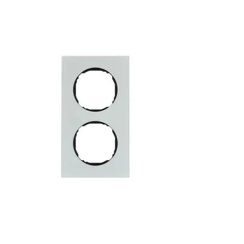 Berker Abdeckrahmen R.8, 2-fach (polarweiß / Glas)