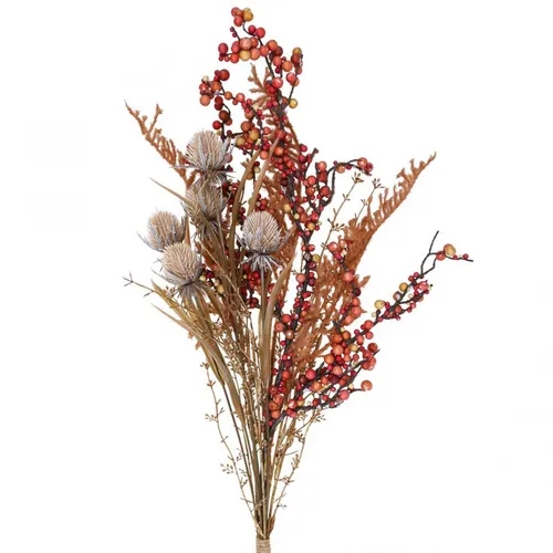 Künstliche Herbstdekoration Disteln Beeren Farn 65cm - Wunderschöne Herbstdekoration aus Kunstpflanzen, ideal für stimmungsvolle Arrangements. Mit einer Höhe von 65 cm und einem modernen Stil bringt sie Farbe in jedes Zuhause.