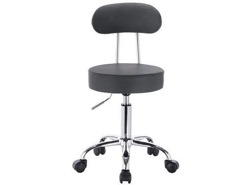 WOLTU Rollhocker Schminkhocker - Höhenverstellbar mit Lehne und Rollen - Bürostuhl mit ergonomischer Rückenlehne und 360° Drehfunktion, ideal für Schönheitssalons und Werkstätten. Robuste Materialien garantieren Langlebigkeit und einfachen Komfort.