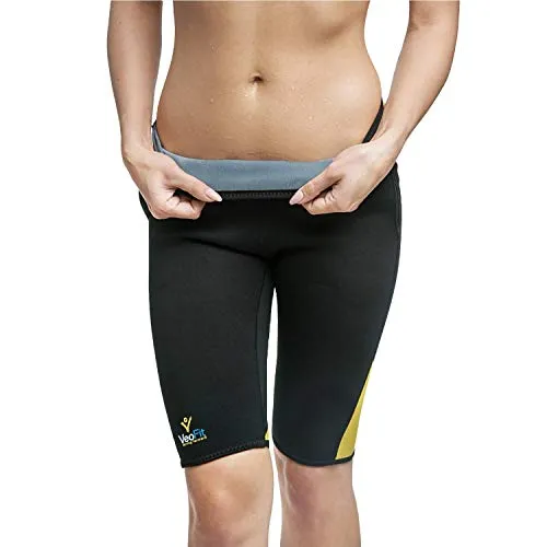 VeoFit-Damen Kurze Schwitzhose zum Abnehmen - XXL – Ideal für einen Flachen Bauch, Feine Oberschenkel und Gekräftigten Gesäße -ANGEBOTEN: Hülle + Fitness Trainingsprogramm mit Ernährung Tipps