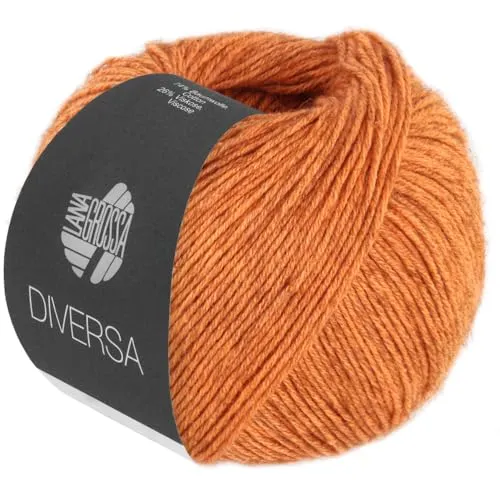 LANA GROSSA Diversa | Leichtes Baumwoll-Mischgarn mit zartem Melange-Effekt | Handstrickgarn aus 74% Baumwolle & 26% Viskose | 50g Wolle zum Stricken & Häkeln | 210m Garn FB 21