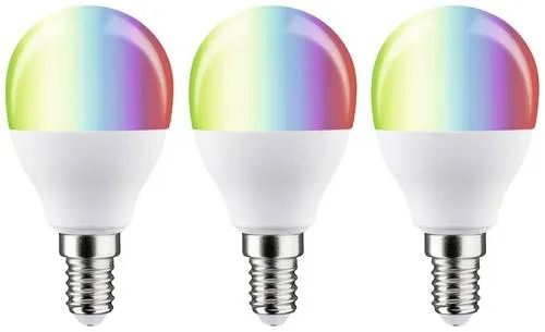Paulmann 29154 Home LED-Leuchtmittel E14 5W RGBW - Energiesparlampen mit 3x5W und Zigbee 3.0 Kompatibilität für smarte Lichtsteuerung. Genießen Sie warmes Licht und farbige Effekte nach Stimmung.