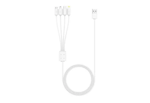 XLAYER Kabel Octopus 4-IN-1 Multi-USB-Ladekabel 1.5m White Smartphone-Kabel, Ligtning, Micro-USB, Mini-USB, USB Typ C, Ligtning, Micro-USB, Mini-USB, USB Typ C (150.00 cm)